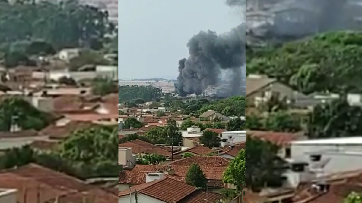 Caminhão pega fogo dentro de empresa em Itaberaí, mas incêndio é controlado