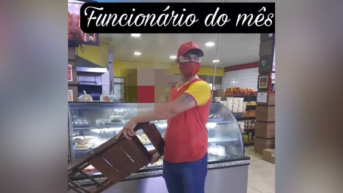Trabalhador de comércio - Empregado se torna funcionário do mês ao atingir assaltante com cadeirada em padaria de Porto Velho. Internautas pediram homenagem. Assista!