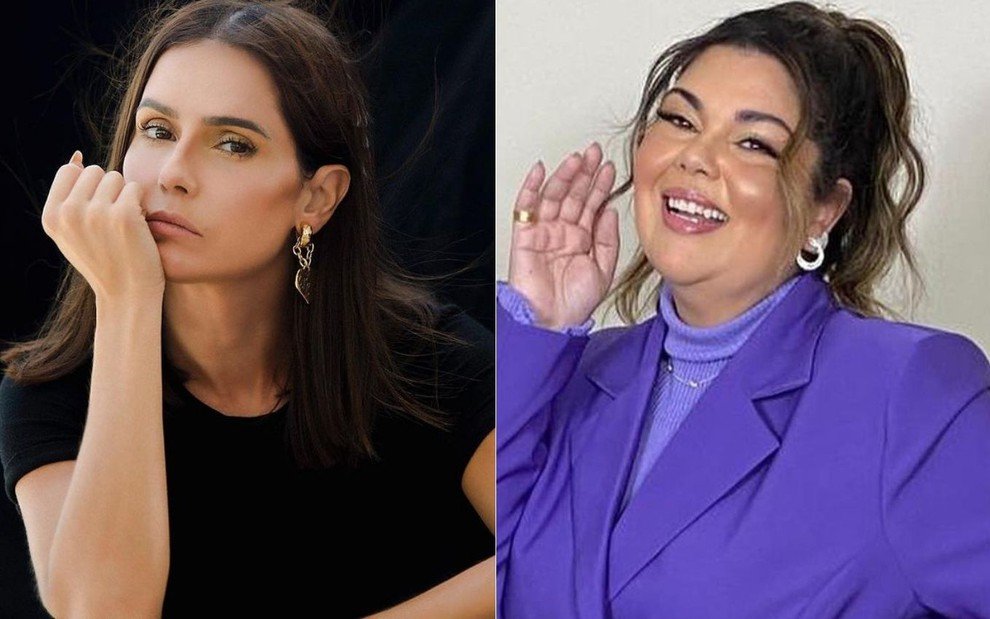 Deborah Secco e Fabiana Karla estão em Goiânia para gravar série
