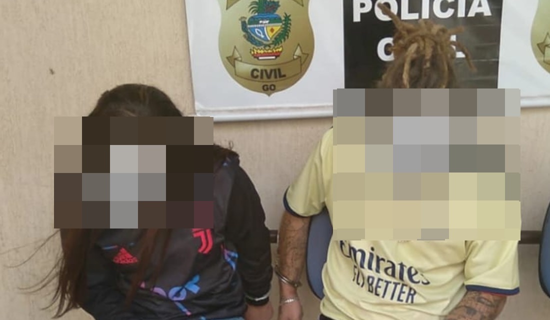 Mãe e padrasto suspeitos de torturem as crianças em Mineiros (Foto: Polícia Civil de Mineiros)