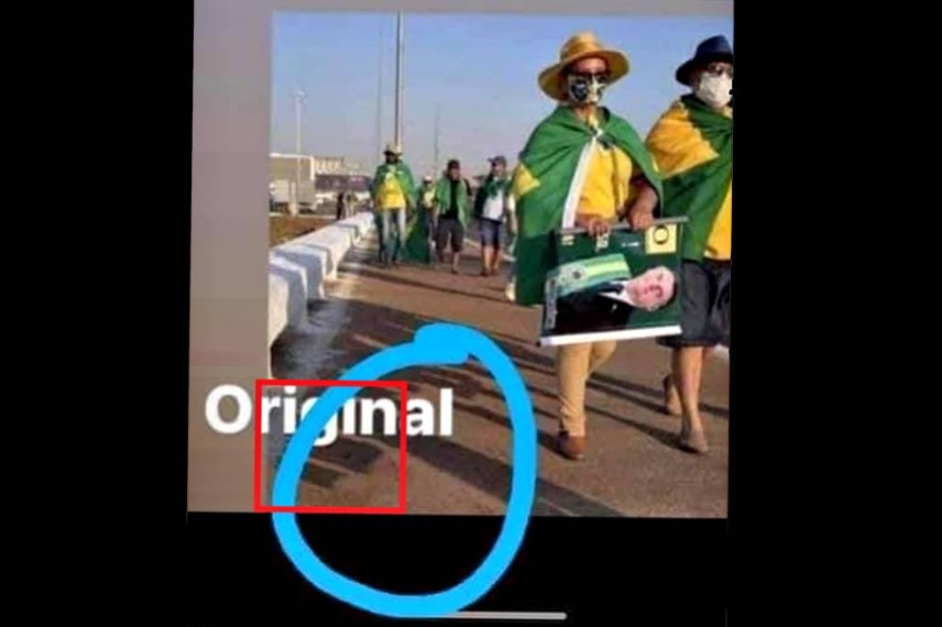 Imagem feita por Sarah Teófilo adulterada e postada como se fosse a original - Reprodução