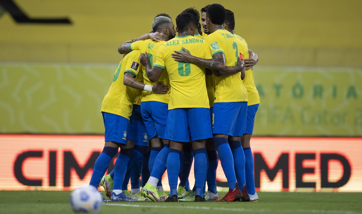 Jogadores da seleção brasileira reunidos