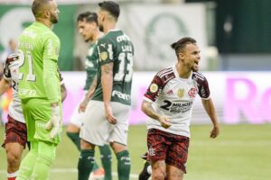 Michael comemora gol do Flamengo contra o Palmeiras
