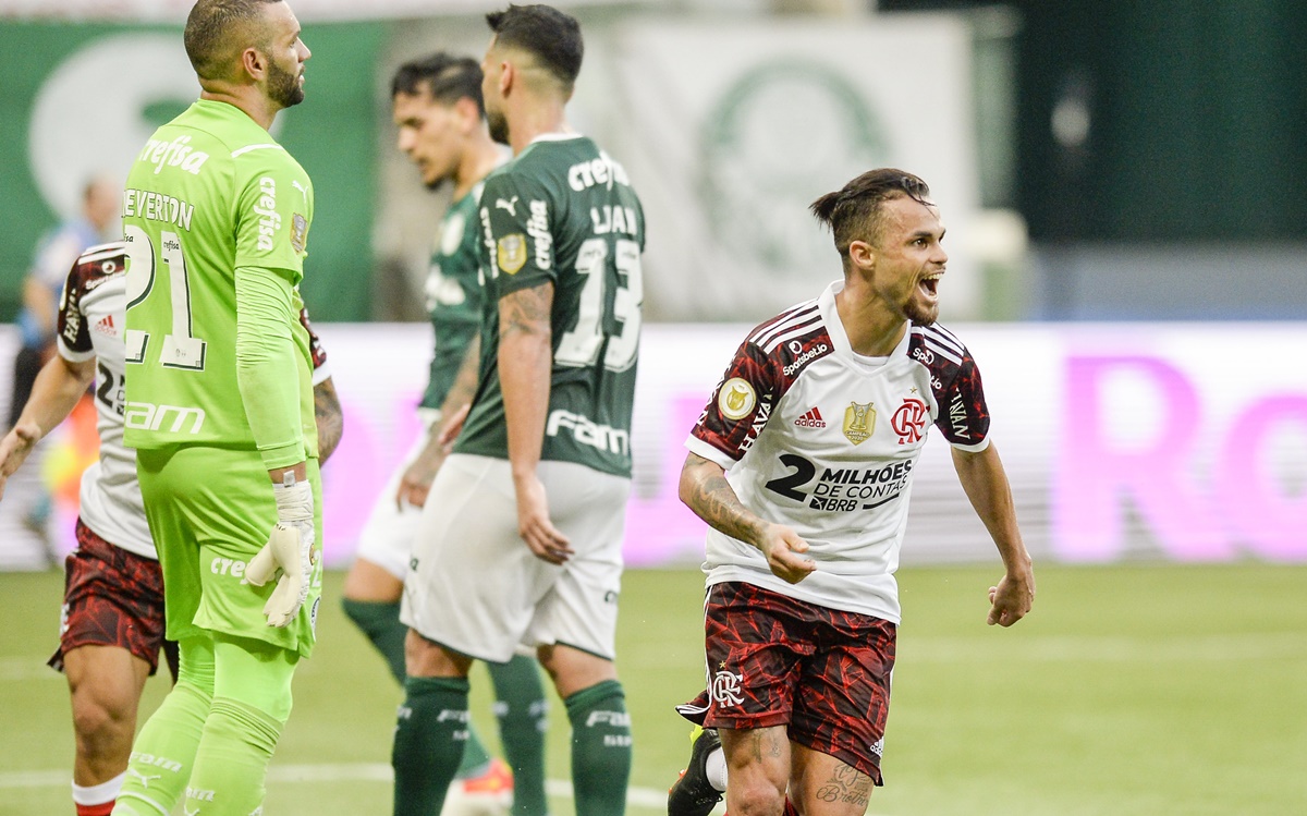 Michael comemora gol do Flamengo contra o Palmeiras