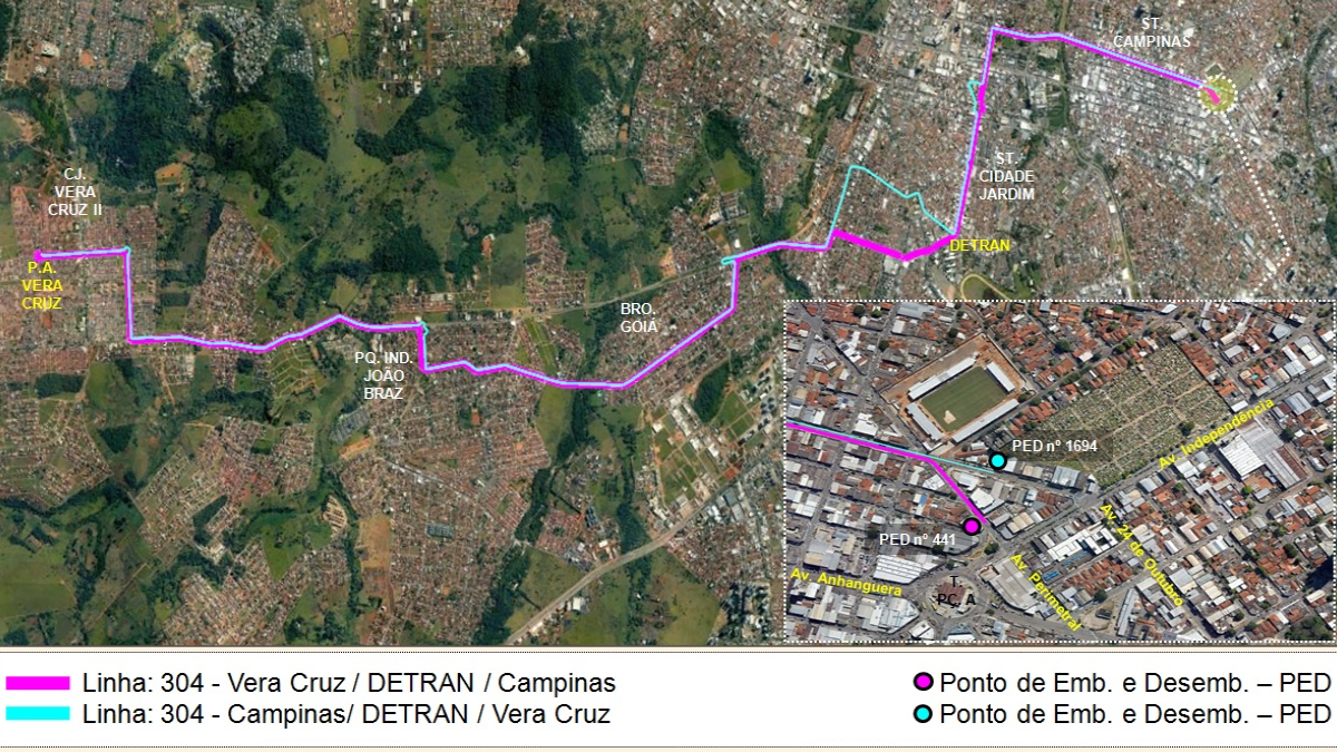 Nova linha de ônibus ligará bairro Vera Cruz ao Detran e ao Setor Campinas: entenda