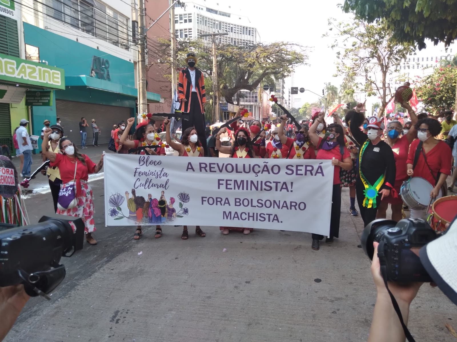 Manifestantes anti-Bolsonaro
