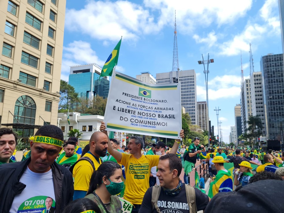 Manifestantes em SP