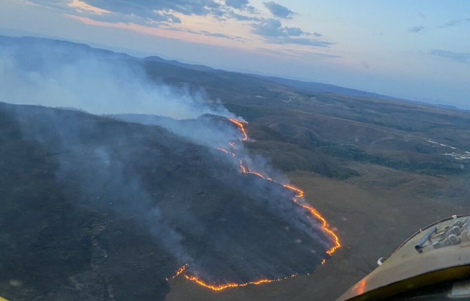 Incêndio avança na Chapada dos Veadeiros e área atingida já ultrapassa o tamanho de dois campos de futebol