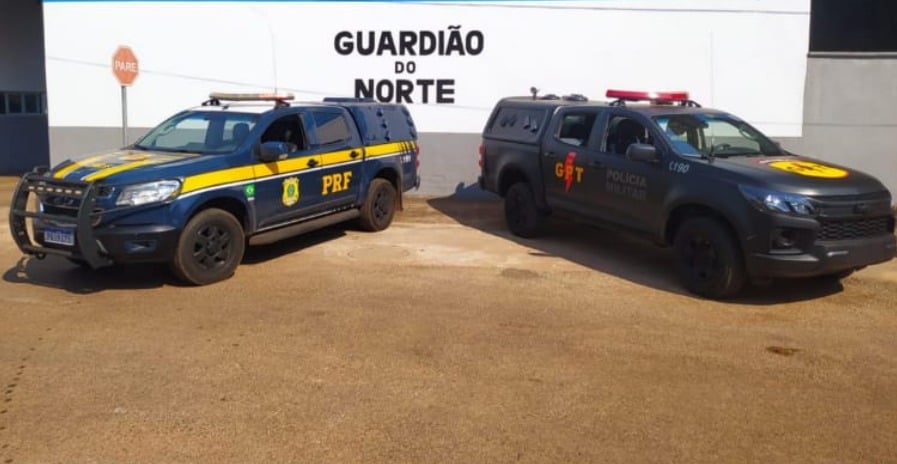 Viaturas da corporação que trabalharam na ocorrência do homem que planejava matar o PM 