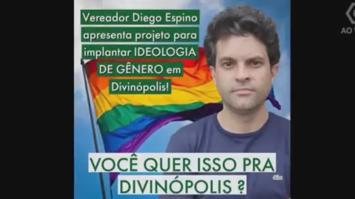 Vereador de Minas desmaia após reclamar de montagem dele com bandeira de arco-íris