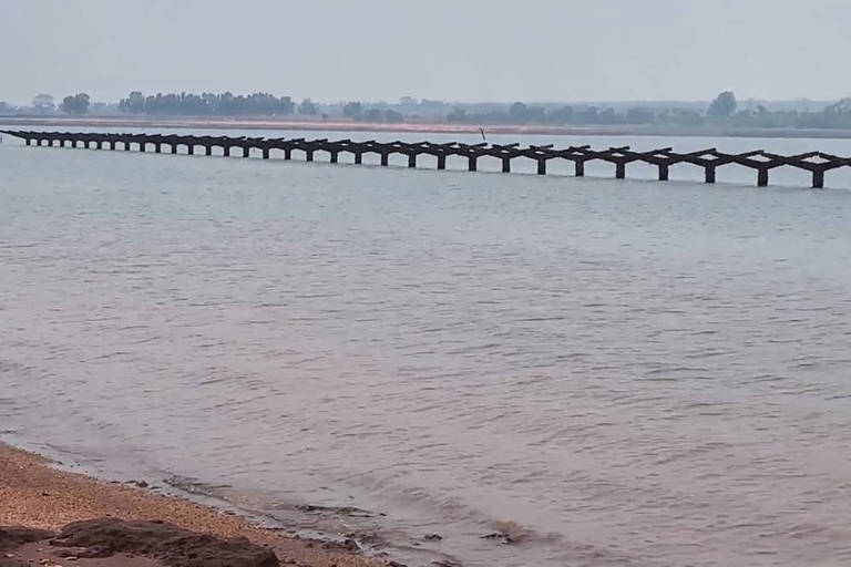 Ruínas da "Rubineia antiga" reapareceram com a seca no rio Paraná