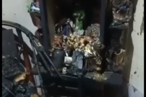 Uma idosa de 61 anos teve o corpo queimado após incêndio em uma residência na Vila Monticelli, região Norte de Goiânia.(Foto: Leitor Mais Goiás)