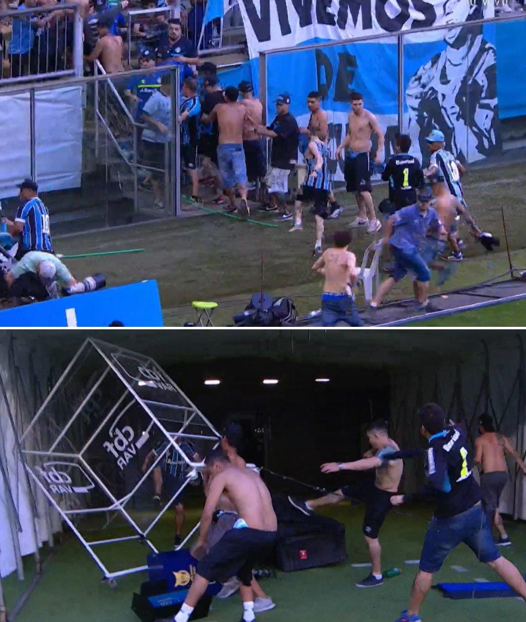 confusão Grêmio x Palmeiras VAR