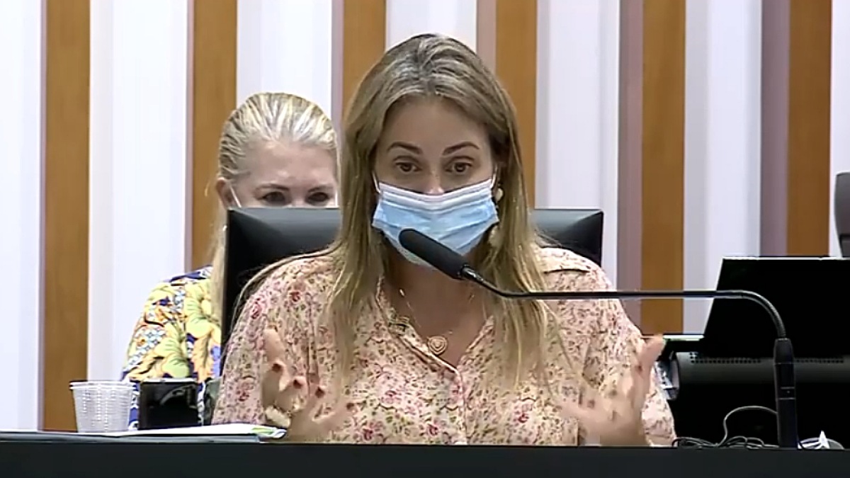 Cristiane Schimdt durante prestação de contas na Alego