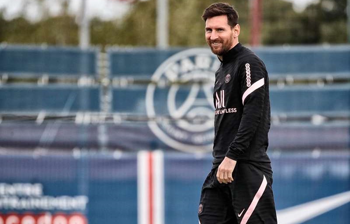 Messi em treino no PSG