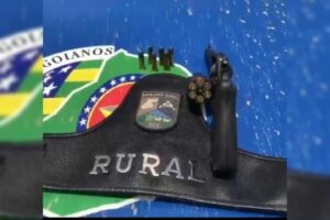 Arma apreendida pela PM após o crime