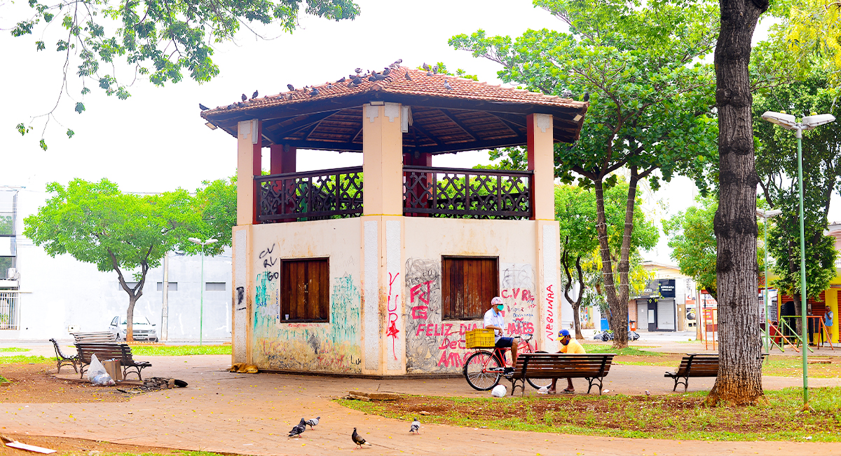 Coreto da Praça Joaquim Lúcio atualmente (Foto: Jucimar Sousa)