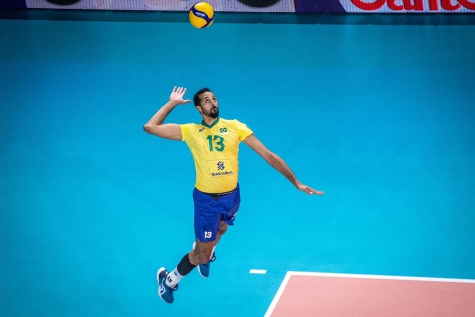 Maurício Souza durante jogo pela Seleção Brasileira