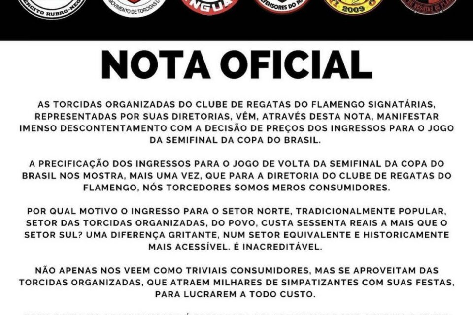 Imagem que ilustra a matéria Organizadas de Palmeiras e Fla repudiam preços ingressos de final da Libertadores