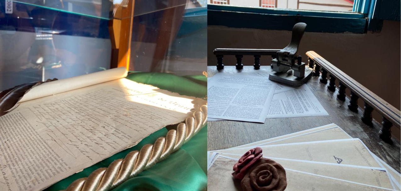 Documentos em exposição. (Foto: Diego Leonel)