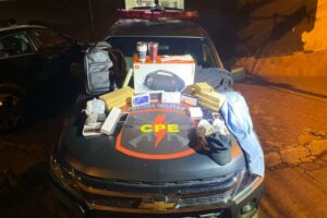 Itens apreendidos pela policia, em Anápolis.