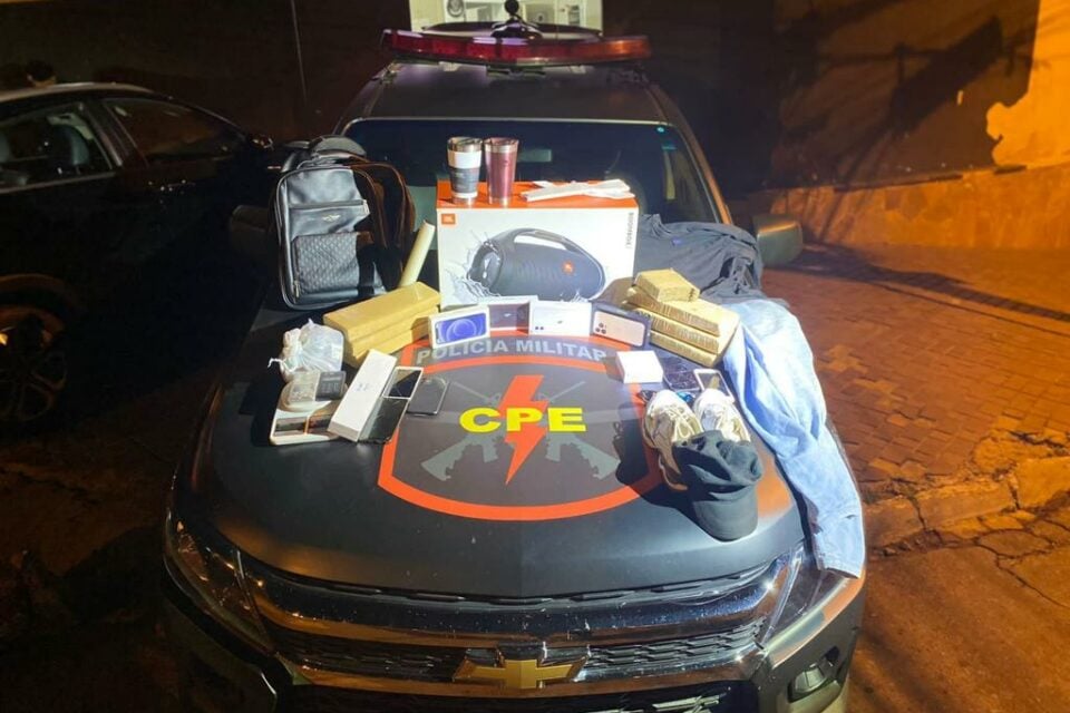 Itens apreendidos pela policia, em Anápolis.