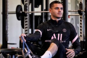 Icardi em treino na academia do PSG