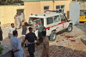 Atendimento de feridos após explosão