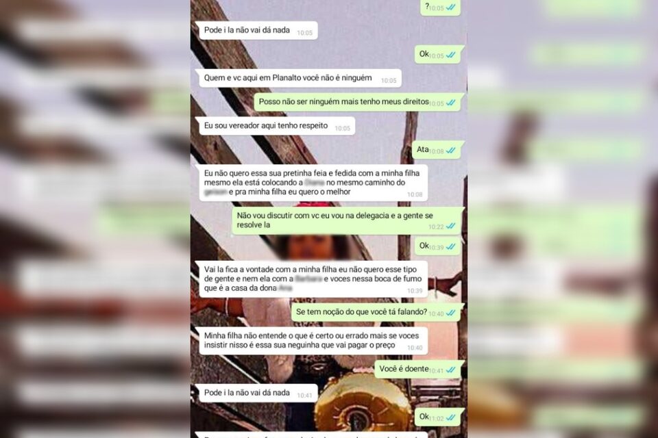 Prints da conversa entre a mulher e o vereador