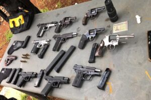 Armas apreendidas na operação