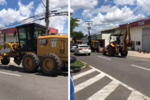 Máquinas da prefeitura de Goiânia participam do cortejo de Iris