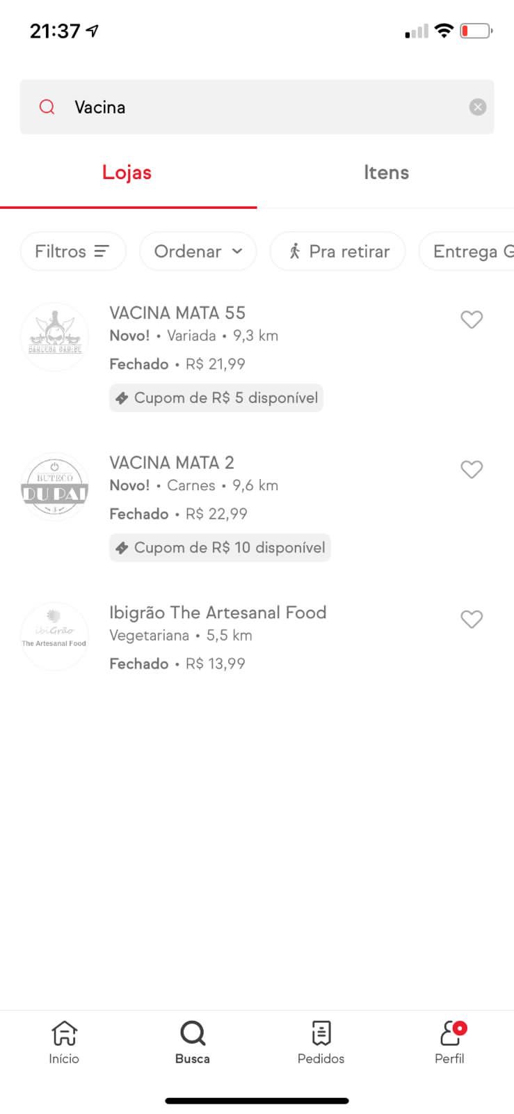 iFood tem nomes de restaurantes trocados por frases pró-Bolsonaro e ataques políticos