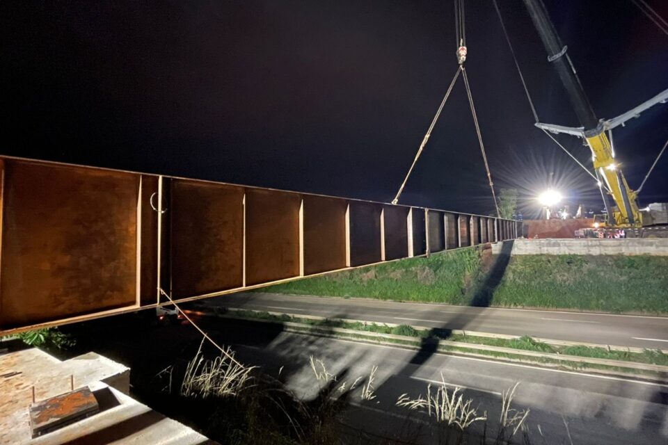 Prefeitura inicia içamento de vigas do Viaduto da Enel na BR-153