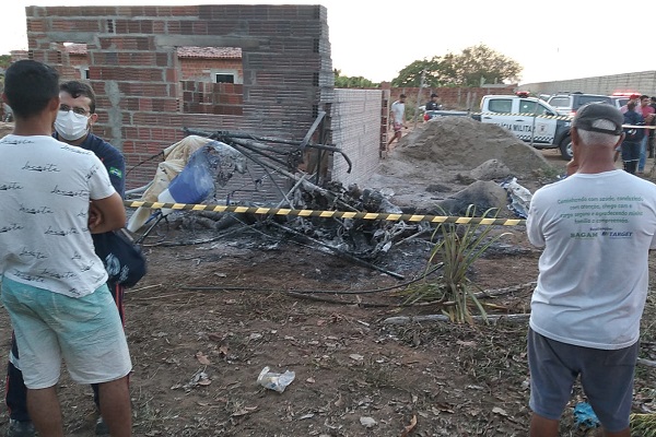 Equipamento pegou fogo após bater um muro