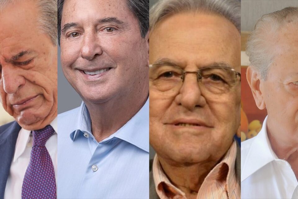 Ex-governadores Iris Rezende, Maguito Vilela, Helenês Cândido e Ary Valadão (Fotos: Divulgação)
