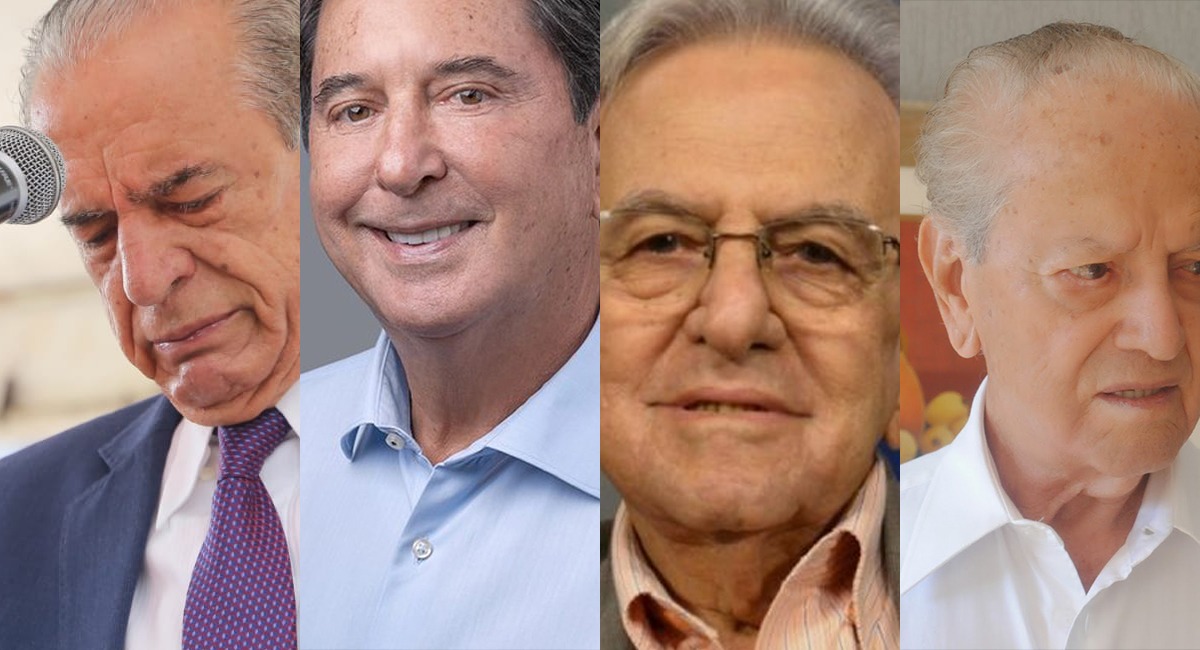 Ex-governadores Iris Rezende, Maguito Vilela, Helenês Cândido e Ary Valadão (Fotos: Divulgação)