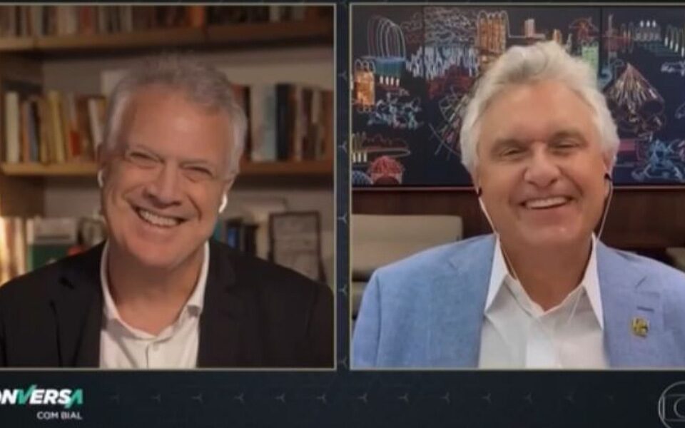 Pedro Bial e Caiado