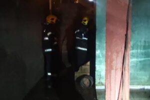 Bombeiros demoraram cerca de uma hora para extinguir as chamas de incêndio em Luziânia (Foto: CBMGO - Divulgação)