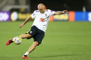 Cláudio Taffarel durante treino na Seleção Brasileira