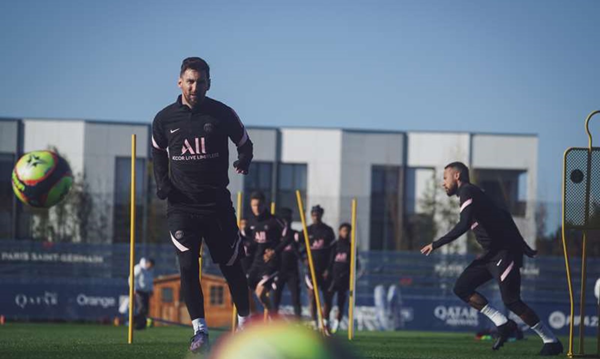 Messi durante atividade no PSG