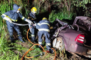 Motorista de carro bate contra caminhão e morre na hora na BR-020, em Formosa