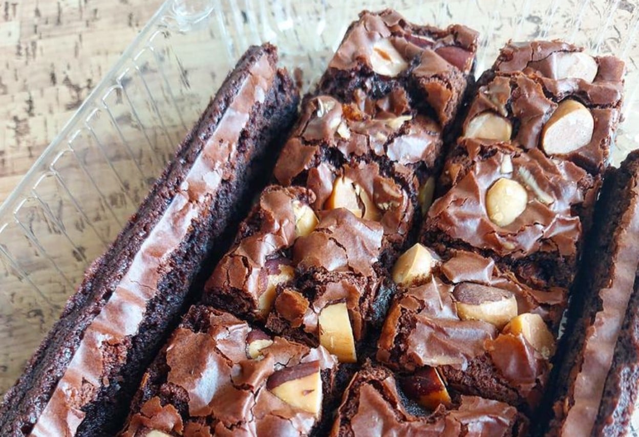 Brownie com Castanha do Pará do Brownie do Bené, opção para comprar brownies em Goiânia