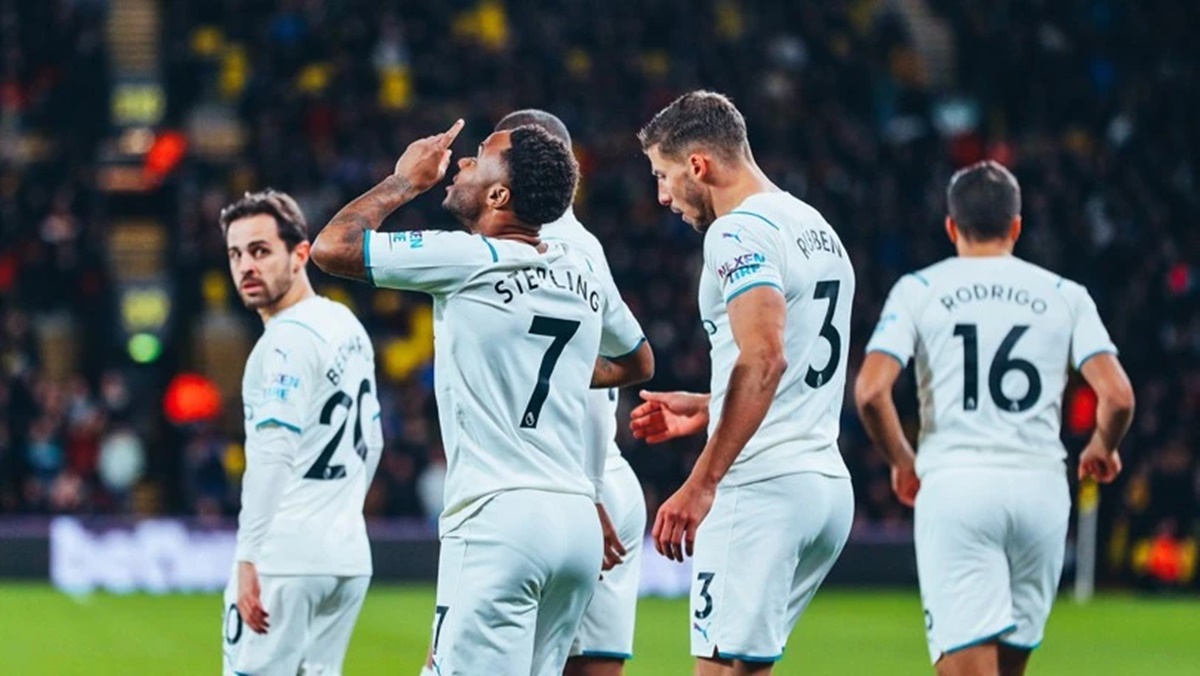 Jogadores do Manchester City comemoram gol