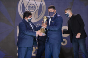 Elvis Mendes e Wesley Matos durante a Festa do Brasileirão