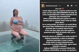 Bárbara Evans é criticada por se sentir feia na gravidez