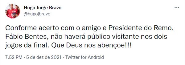 tweet hugo jorge bravo