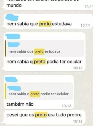 Print do grupo onde ocorreu o crime