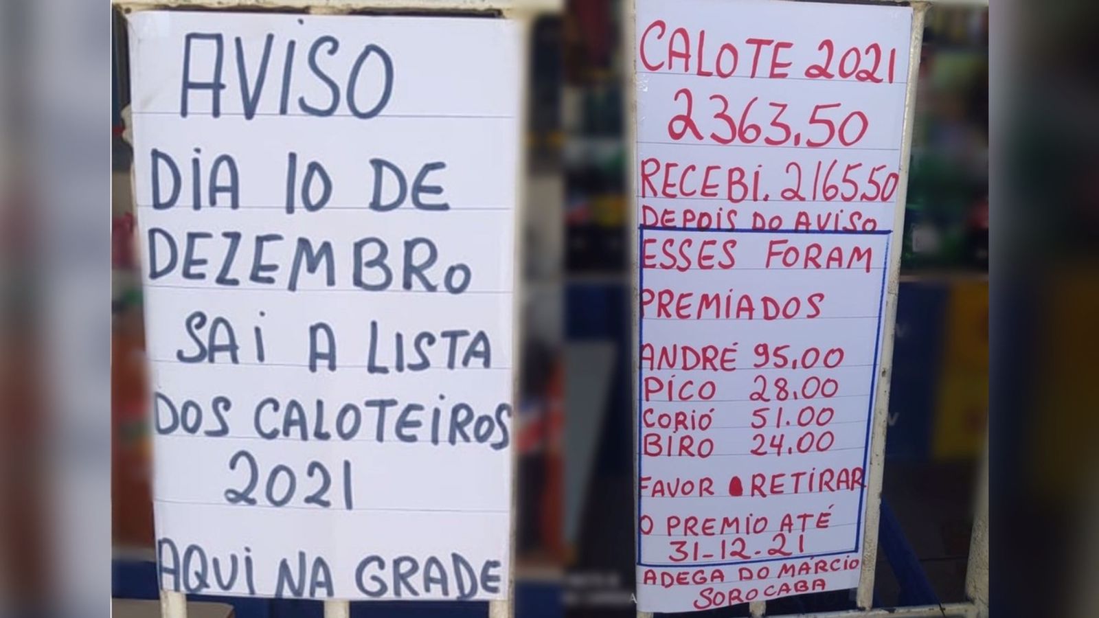 Bar do interior de São Paulo viraliza na internet ao colocar lista de caloteiros na porta