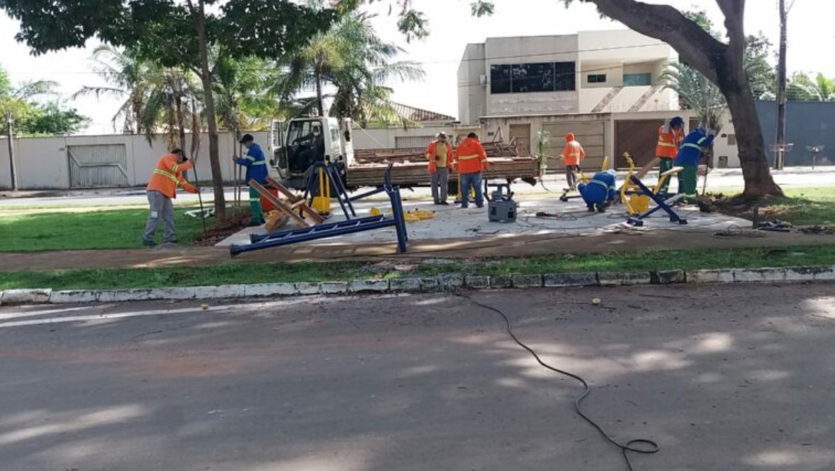Árvore de Natal no Parque Vaca Brava começa a ganhar forma