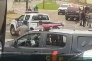 Viaturas da PM foram acionadas após o assalto. (Foto: Reprodução)